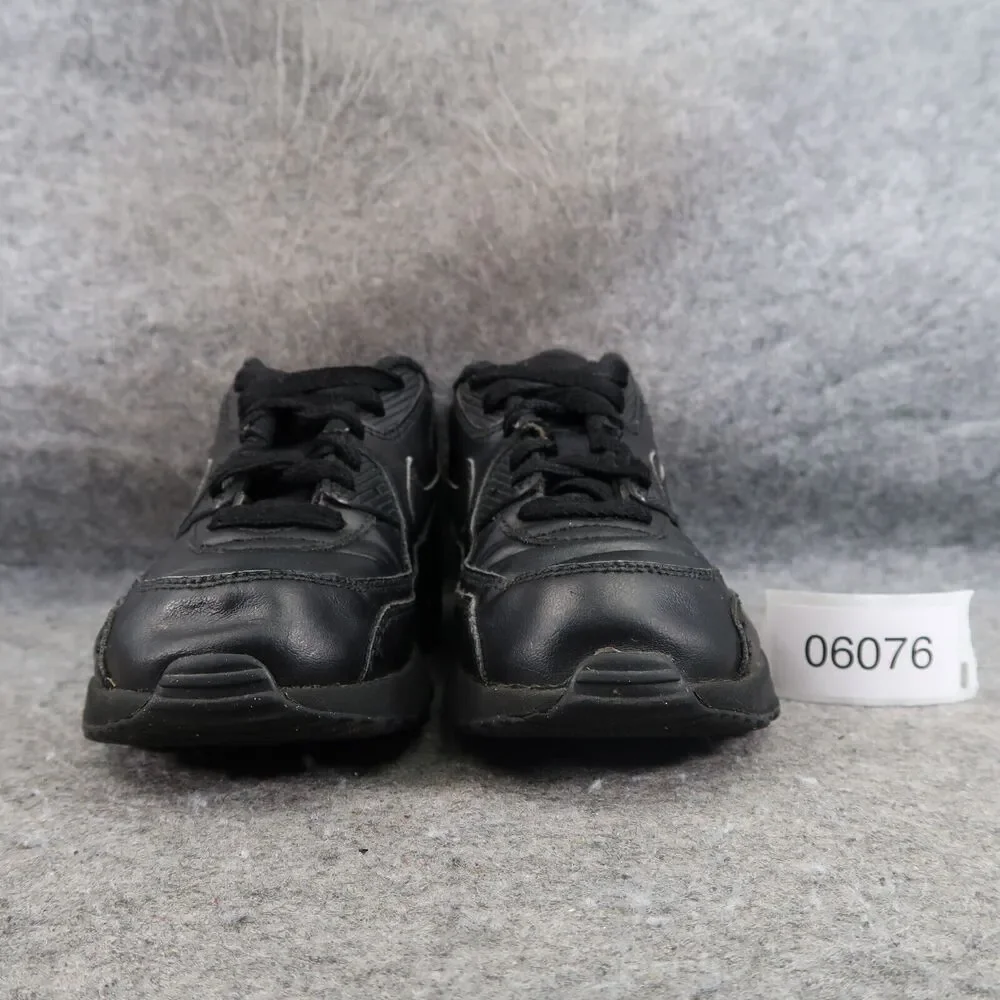 Nike Shoes Kids 2 Sneaker Air Max 90 Black Leather Lace Up Athletic Sport Active